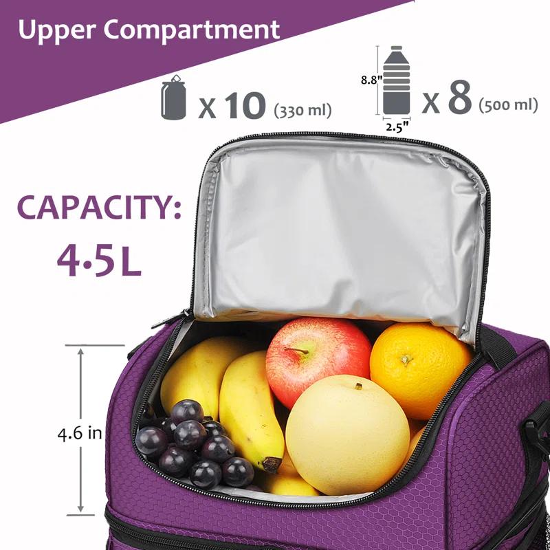 Tirrinia Tirrinia 13L/20 Cans Lunch Bag, Insulated Leakproof Reusable Meal Prep Bento Box Cooler Tote