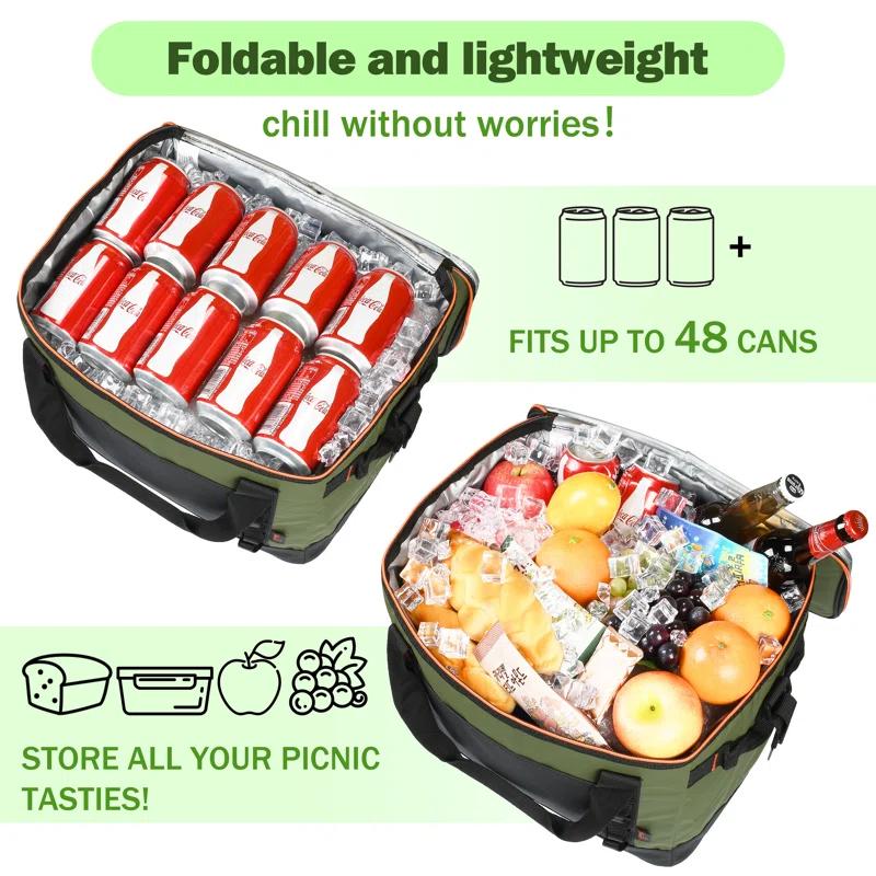 Tirrinia Tirrinia 31qt/48 Cans Soft Sided Cooler, Large capacity Soft Ice Chest, Portable Beach Cooler, Tirrinia CB