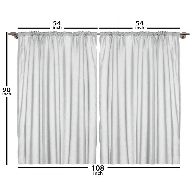 Ambesonne Bamboo / Flower Floral Semi-Sheer Rod Pocket Curtain Panels (Set of 2)
