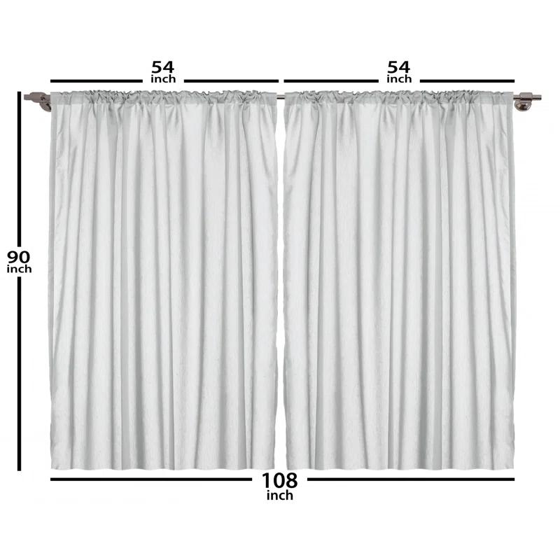 Ambesonne Forest Floral Semi-Sheer Rod Pocket Curtain Panels (Set of 2)