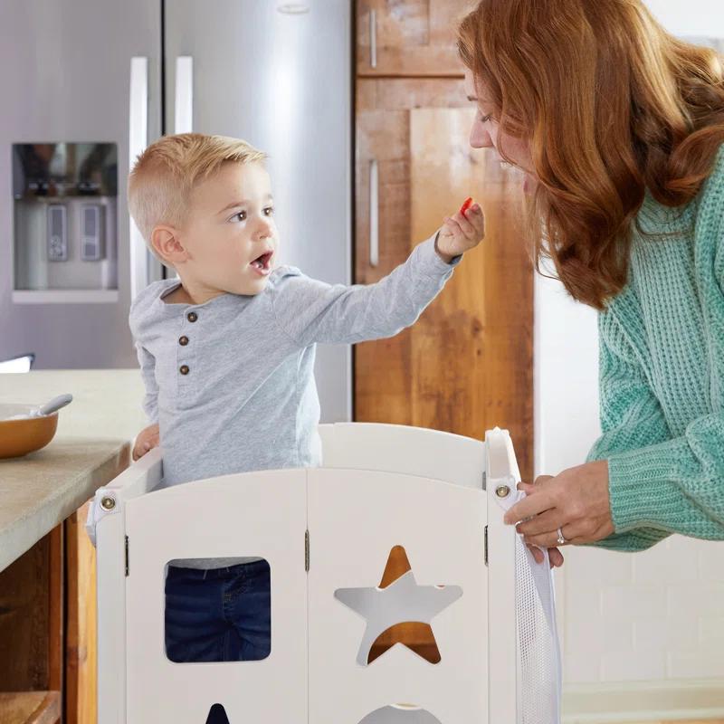 Guidecraft Classic Kitchen Helper Foldable Step Stool