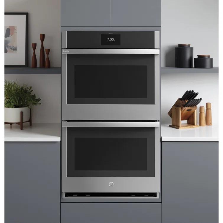 GE Profile™ GE Profile Smart Appliances 29.75" Self-Cleaning Convection Electric Double Wall Oven PTD7000SNSS