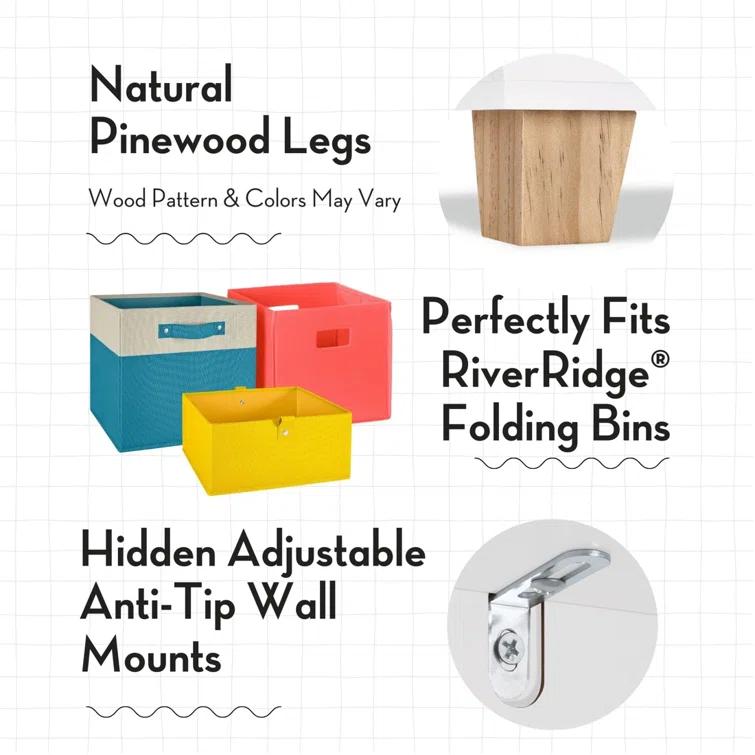 RiverRidge Home RiverRidge Kids Catch-All 24in Toy Storage Organizer with 2 Cubbies and 2 Storage Compartments
