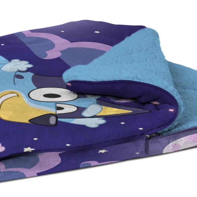 The Northwest Bluey Slumber Pups Silk Touch Throw Blanket Sherpa Slumber Bag 27x56 Inches