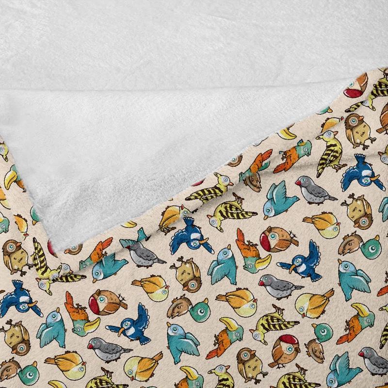 Ambesonne Birds Fleece Throw Blanket Funny Cartoon Design Multicolor | Wayfair