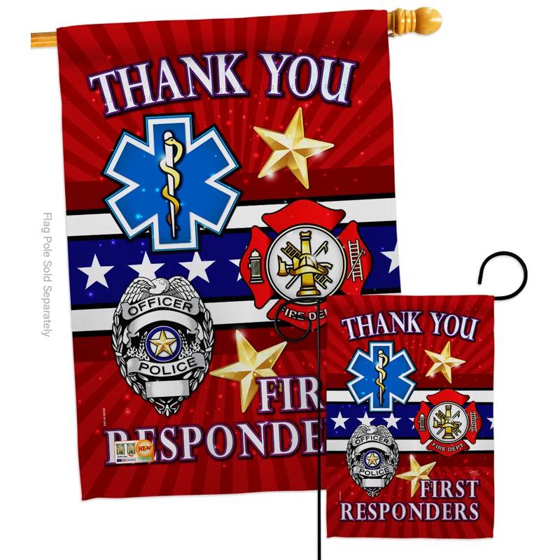 Breeze Decor Double Sided 40'' H x 28'' W Polyester Independence Day House Flag