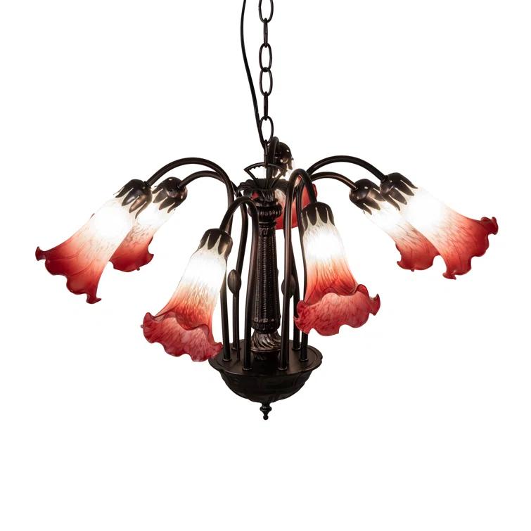 Meyda Tiffany 236538 Tiffany Pond Lily 7 Light 26" Wide Chandelier - MultiColor