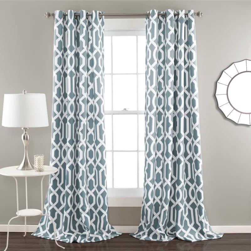 Lush Decor Trellis Polyester Room Darkening Curtain Pair (Set of 2)