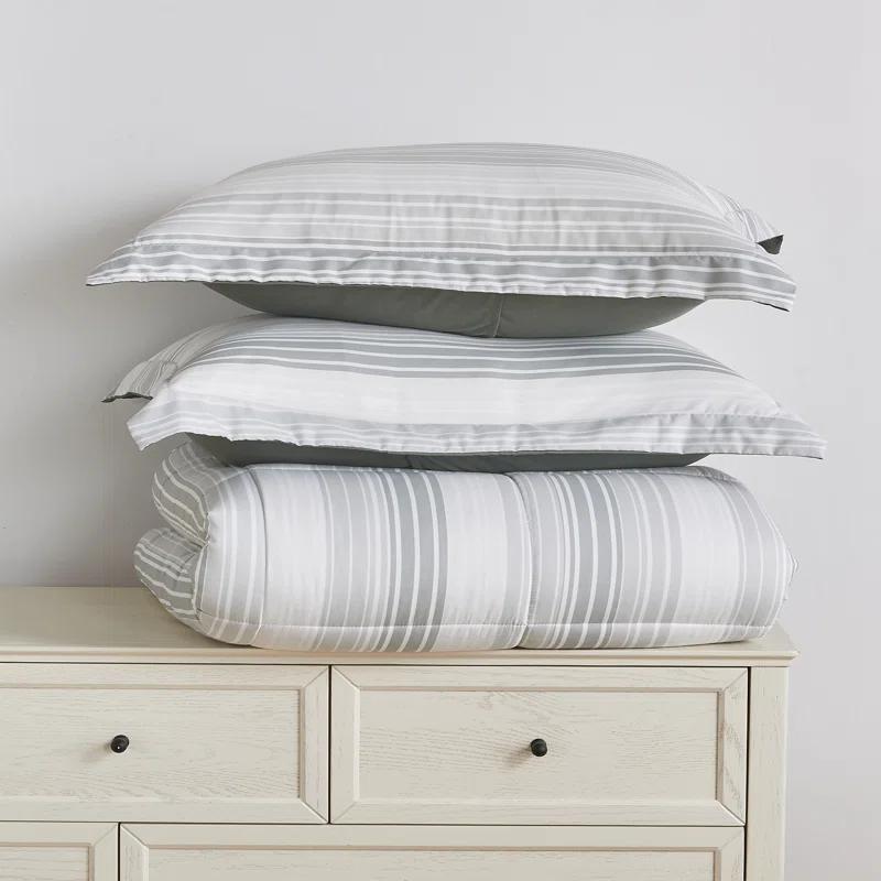FreshFolds Reversible Microfiber Comforter Set with Shams