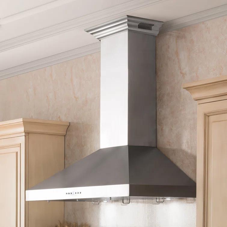 ZLINE 42 in. ZLINE CrownSound™Ducted Vent Wall Mount Range Hood in Stainless Steel W/ Bluetooth Speakers (KL3CRN-BT-42) KL3CRN-BT-42