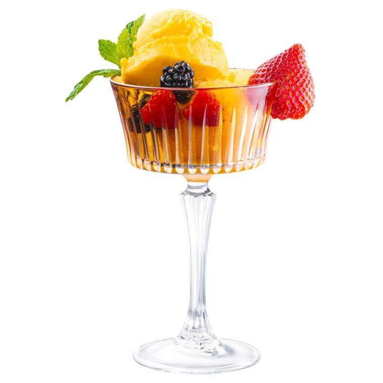 Barski Colored Champagne Coupe Glasses, Stemmed Martini Glassware, Set of 6 - 8.7 oz. (Set of 6)