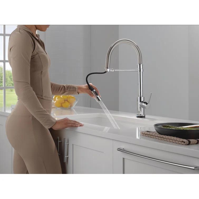 Trinsic Pull Down Sprayer Kitchen Sink Faucet, Pro Commercial Style Pull Down Kitchen Faucet