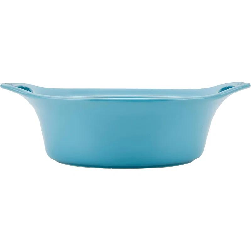 Adeco Trading Solid Glaze Ceramics Casserole Bakeware/Baker Set With Shared Lid, 3 Piece