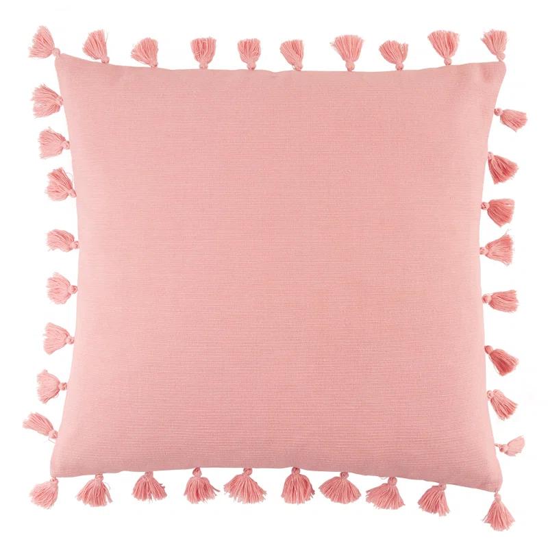 Saro Mabel Collection Tassels Cotton Throw Pillow