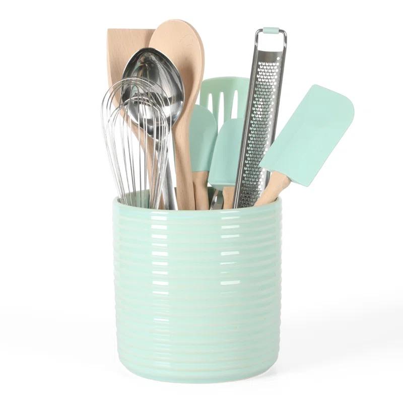 Martha Stewart Martha Stewart 10 Piece Tools and Gadget Set W/ Ceramic Crock - Navy Blue