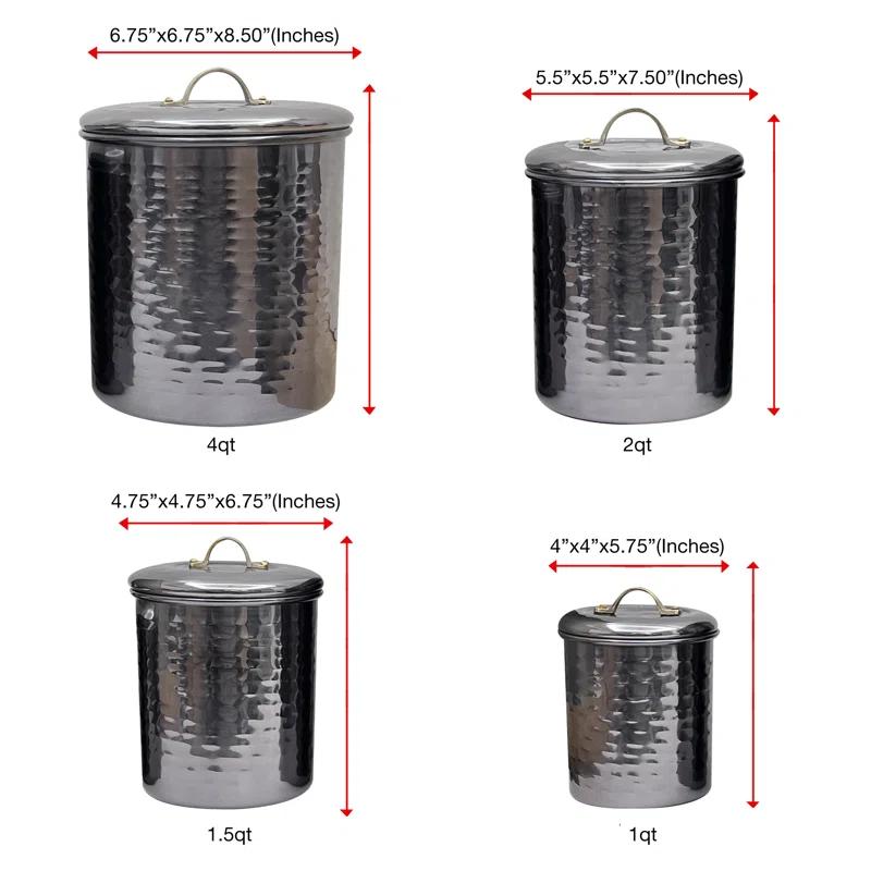 Winston Porter Stainless Steel Canister - Set of 4