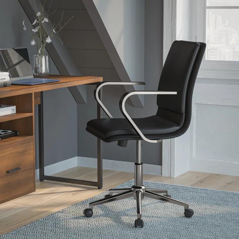 Flash Furniture Mid-Back Designer Upholstered Swivel Executive Office Chair with Armrests