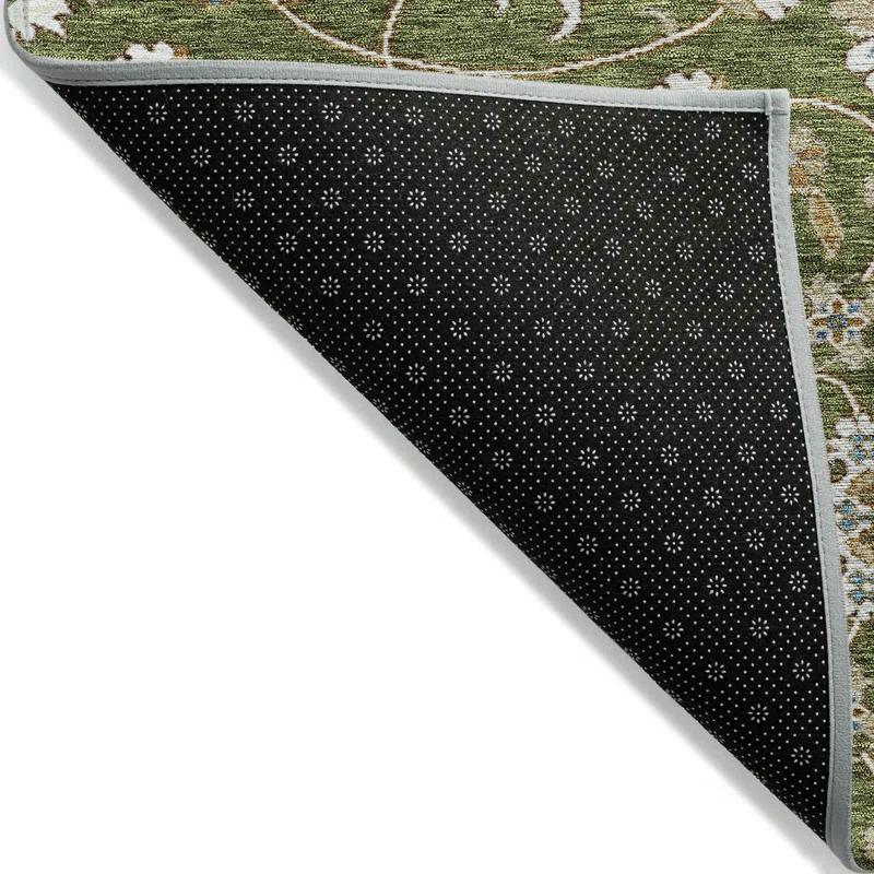 Machine Washable Indoor/Outdoor Cicel ACN1149 Olive Rug