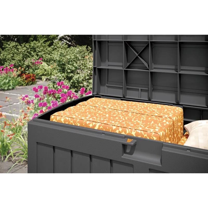 Suncast Suncast 50 Gallon Plastic Deck Box with Molded Lockable Feature for Home, Gray