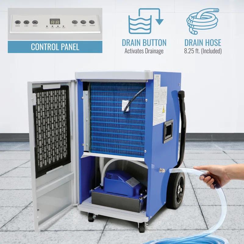 Keystone 110 Pints Commercial Dehumidifier for Rooms up to 2000 Sq. Ft.