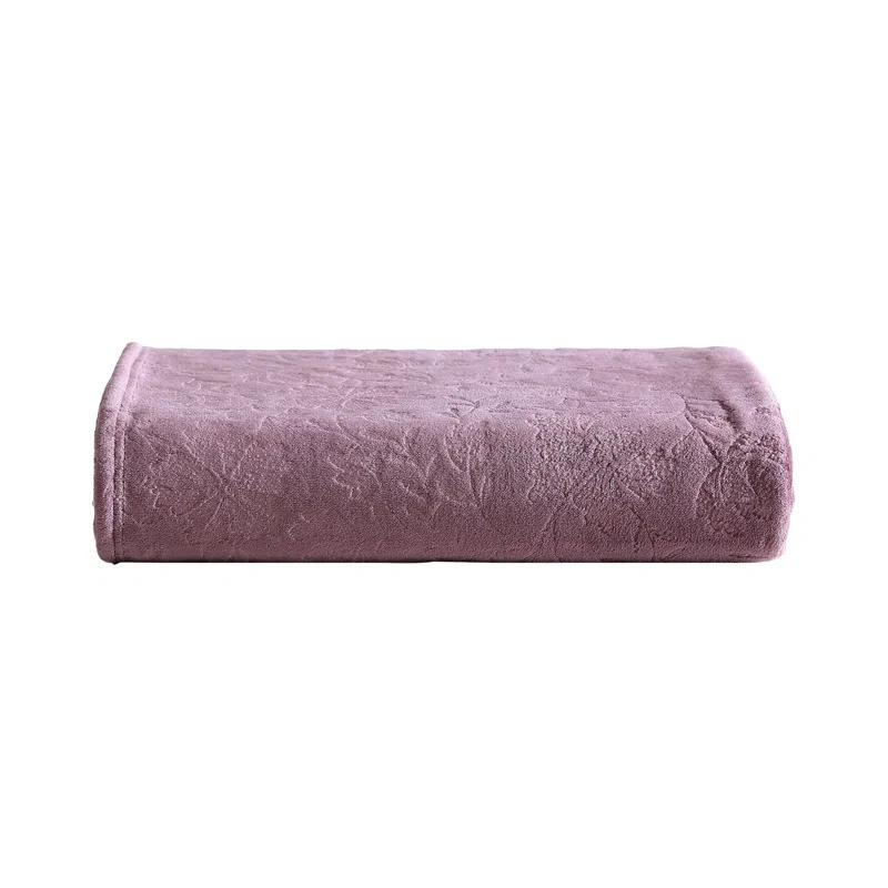 Eddie Bauer Eddie Bauer Woodblock Floral Embossed Signature Plush Throw Blanket