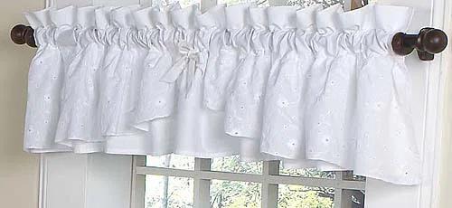 Sweet Jojo Designs Eyelet Floral Ruffled 84" Window Valance in White