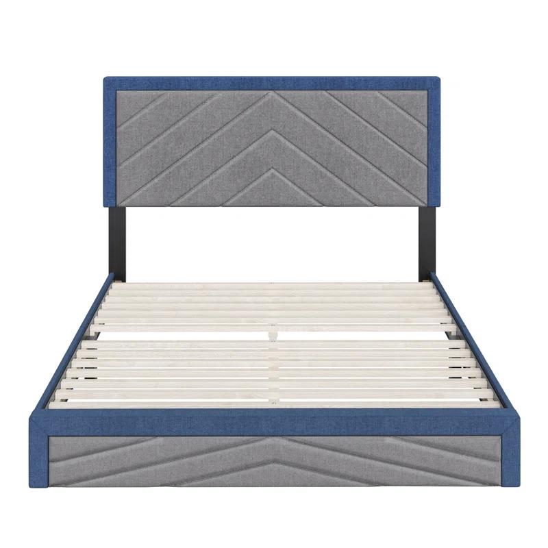 Boyd Sleep Barcelona Linen or Faux Leather Upholstered Platform Bed Frame with Adjustable Headboard, Heavy Duty Slat Support System, No Box Spring Required - Boyd Sleep