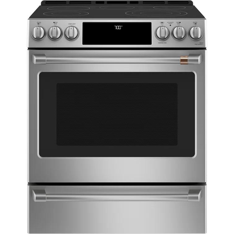 Café Café Kitchen Suite 30" 5.7 cu. ft. Smart Slide-in Electric Range with Convection Oven CES700P2MS1