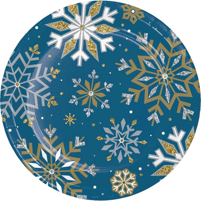 Creative Converting Creative Converting Whimsical Winter Christmas Dinner Paper Plates and Napkins Set, Serves 16