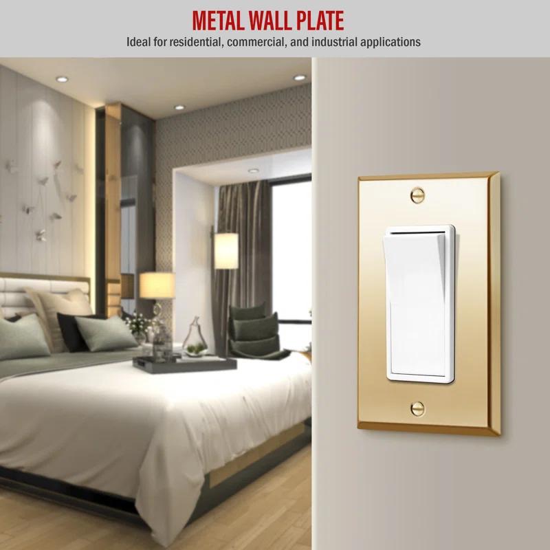 Enerlites No Subject 1 - Gang Rocker Standard Wall Plate (Set of 3)