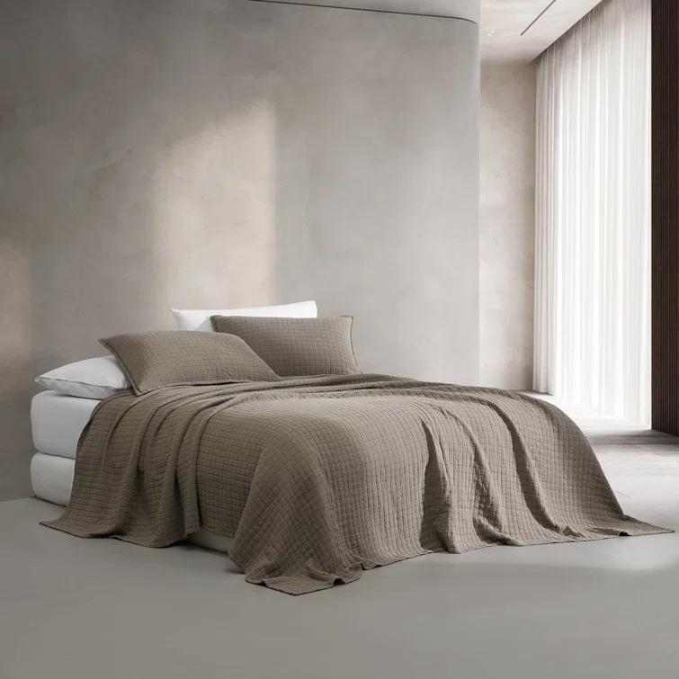 Calvin Klein Essential Garment Washed Solid Reversible Cotton Coverlet