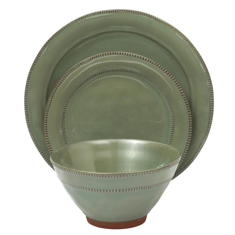 ECLANK 12 Piece Stoneware Dinnerware Set - Service for 4