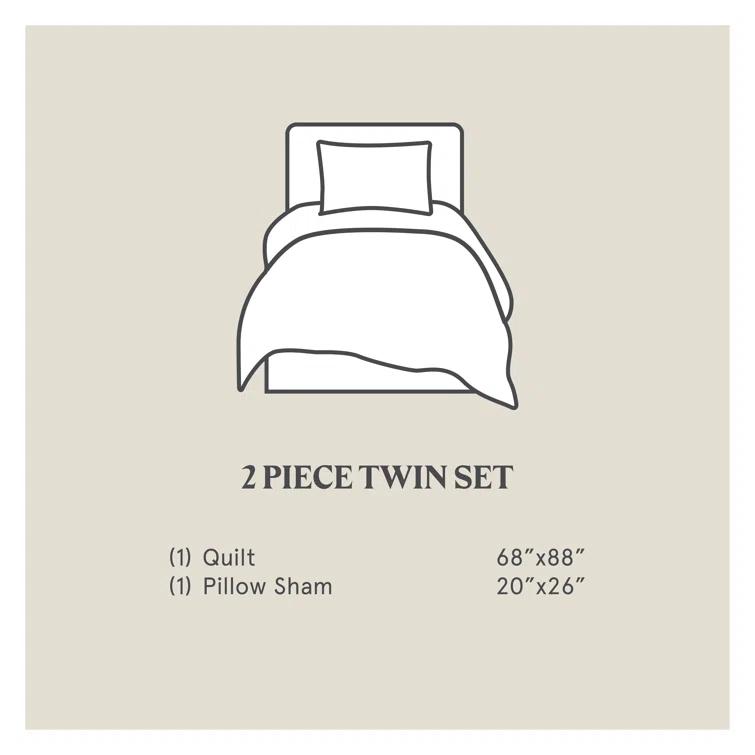 HiEnd Accents Skyler Coastal Cotton Abstract Quilt Set