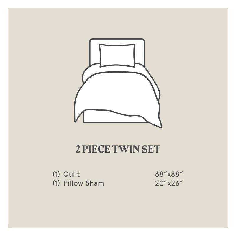 Desert Sage Gray/Tan/White Aztec Print Cotton Southwestern Style Reversible Quilt Set