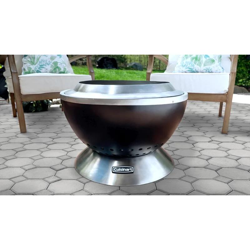 Cuisinart 25" Black Stainless Steel Smokeless Fire Pit