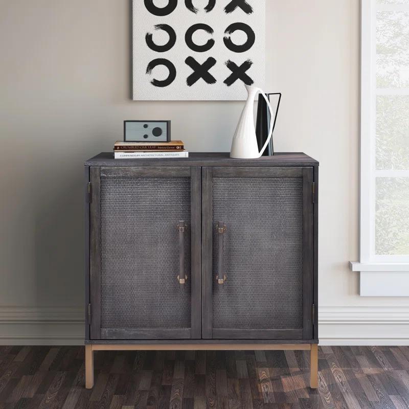 Hopper Studio Hopper Studio Sophia Solid Wood 34'' 2-Door Cabinet, Adjustable Shelf, Practical Shelving