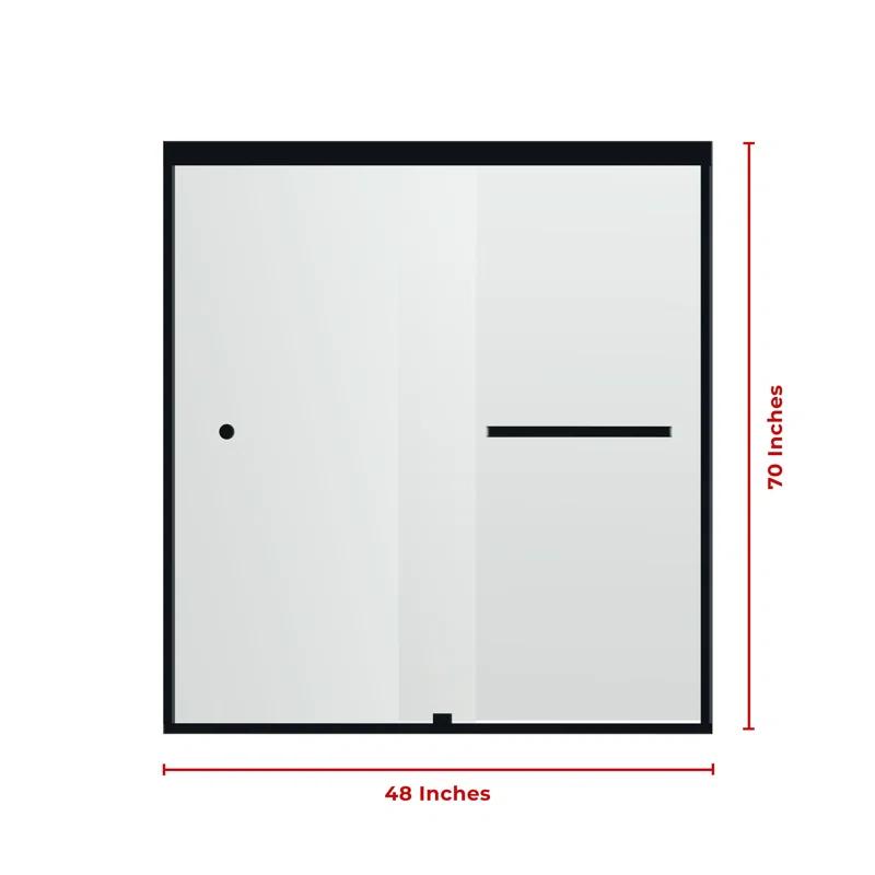 44" - 48" W 70" H Double Sliding Semi-Frameless Shower Door