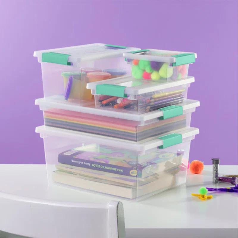 Sterilite Sterilite Plastic Stackable Storage Bin w/Clear Latch Lid (Set of 6)