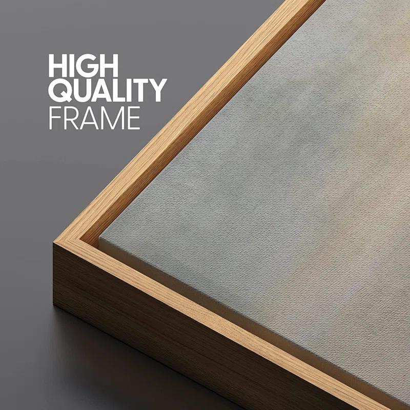 SIGNLEADER " SIGNLEADER Framed Canvas Print Wall Art Pastel Grunge Brown Sky Landscape Abstract Shapes Illustrations Modern Art Decorative Minimal Relax/Calm For Living Room, Bedroom, Office "