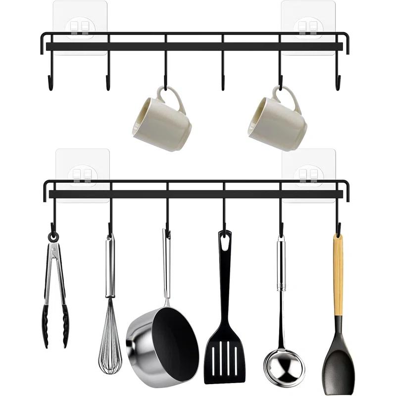 Prep & Savour Kitchen Utensil Rack Wall Mount, Adhesive Kitchen Utensil Hanger No Drilling