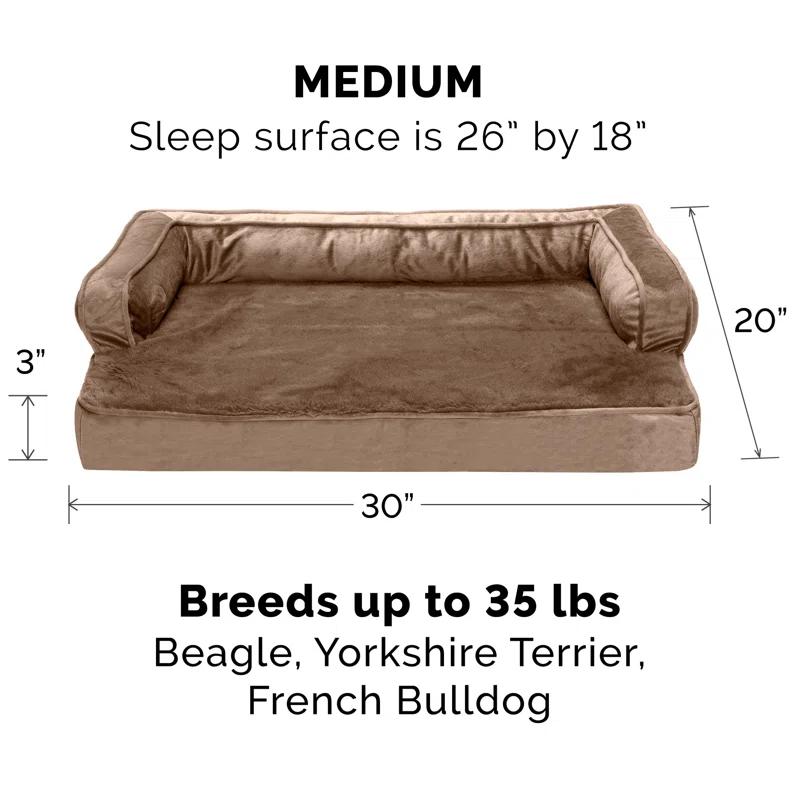 Plush & Velvet Comfy Couch Sofa-Style Pet Bed