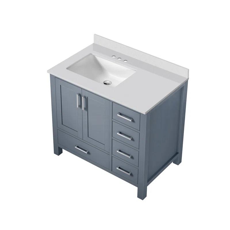 Lexora Jacques 36 in. W x 22 in. D Left Offset Bath Vanity and Top