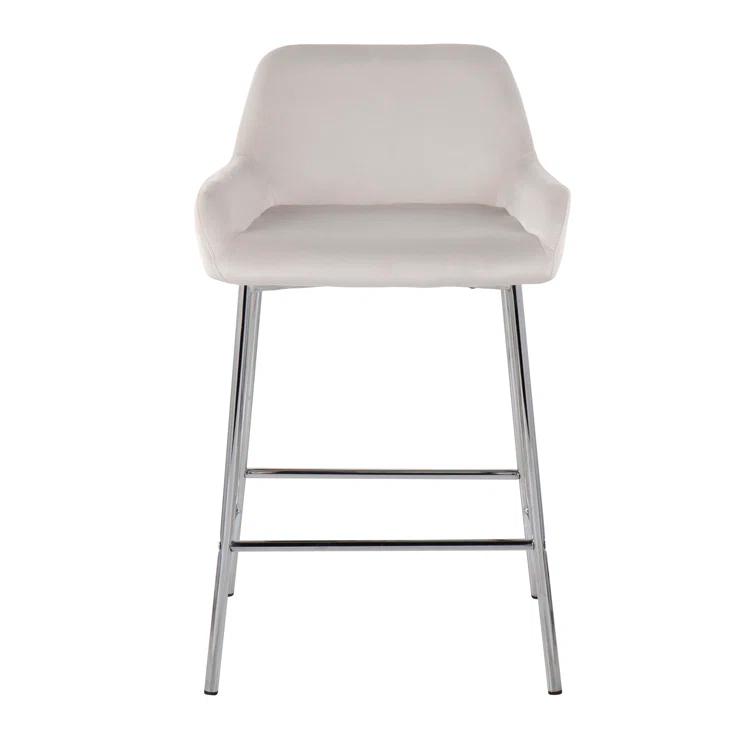 Willa Arlo™ Interiors Cassiopeia Upholstered Counter Stool with Metal Frame (Set of 2)