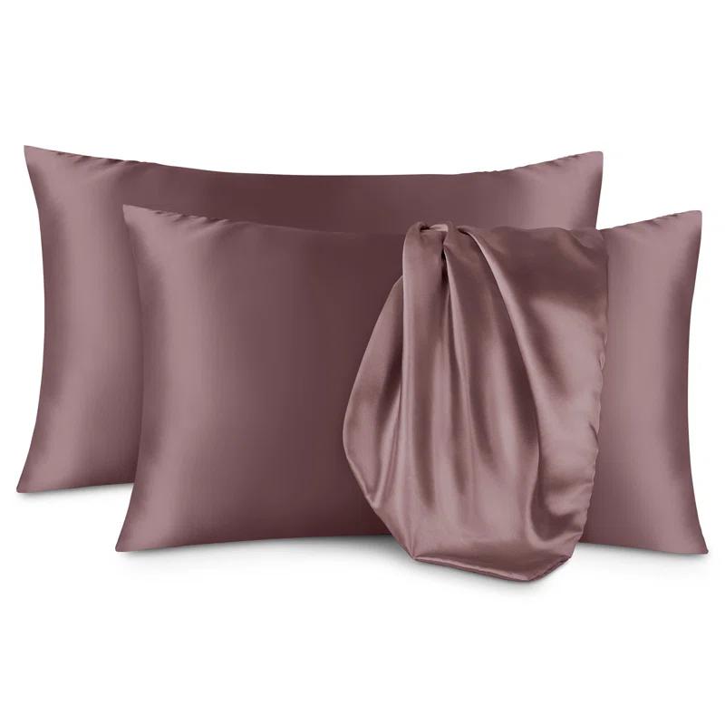 Bare Home Soft Poly Satin Pillowcase Set