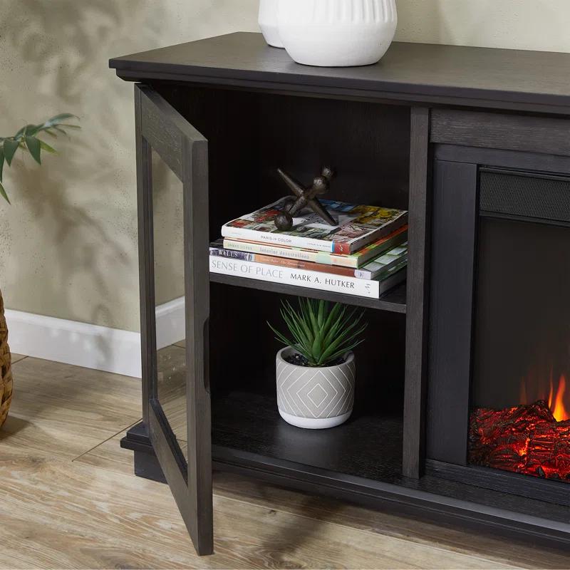 Real Flame Benjamin 81" Landscape TV Stand with Electric Fireplace by Real Flame