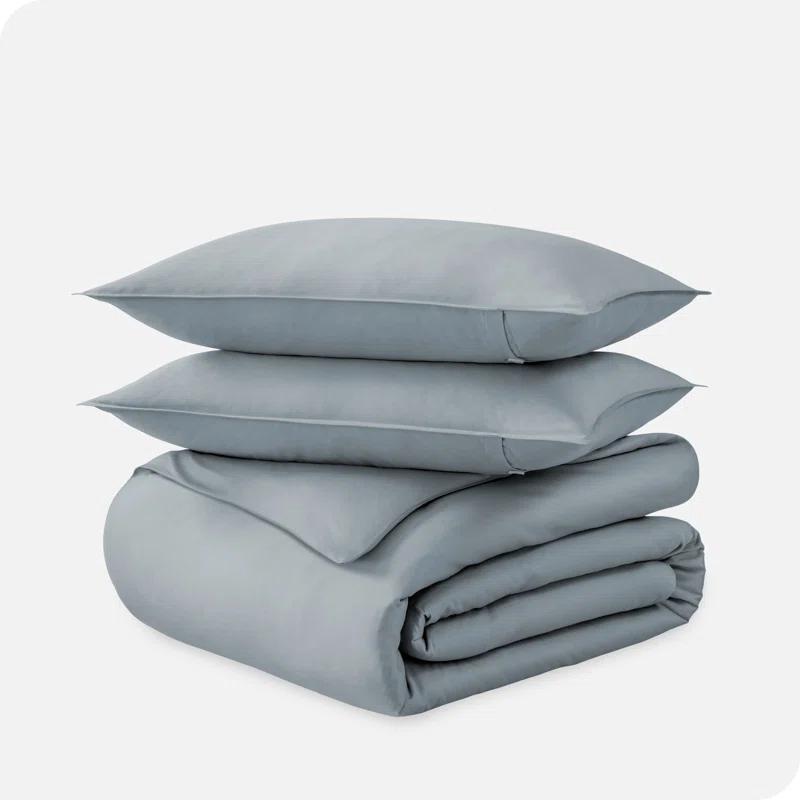 Bare Home 400 Thread Count Organic Cotton Sateen Duvet Cover Set