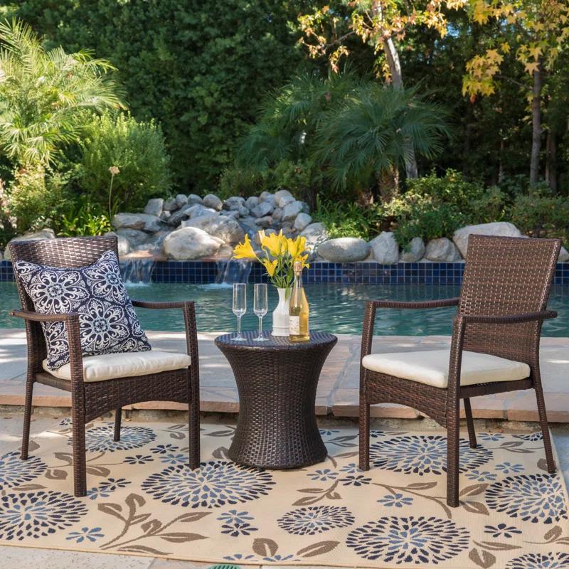 Wrought Studio™ Ault 3 Piece Conversation Set with Cushions