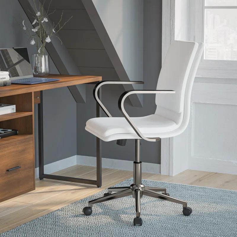 Flash Furniture Mid-Back Designer Upholstered Swivel Executive Office Chair with Armrests by Flash Furniture
