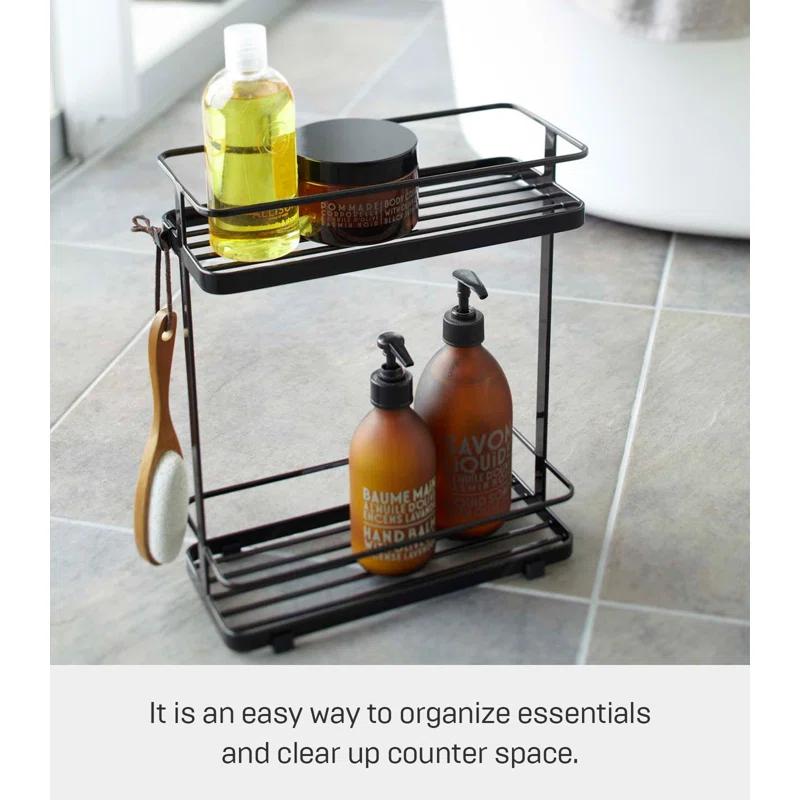 Yamazaki Home Tower Yamazaki Home Bath Rack, Bathroom Shower Storage Holder, Caddy Shelf Organizer, Short, Steel