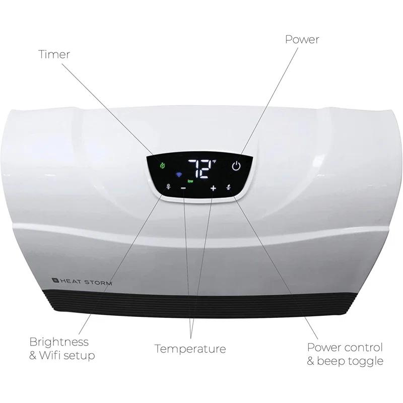 Heat Storm Heat Storm 1500 Watt Infrared WiFi enabled, wall mount  electric space heater with digital thermostat, remote - Smart Line